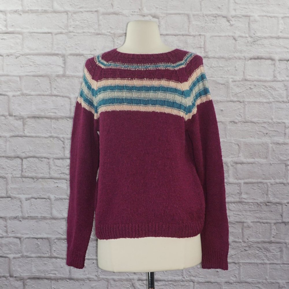 Vintage Hand Knit Wool Fair Isle Sweater